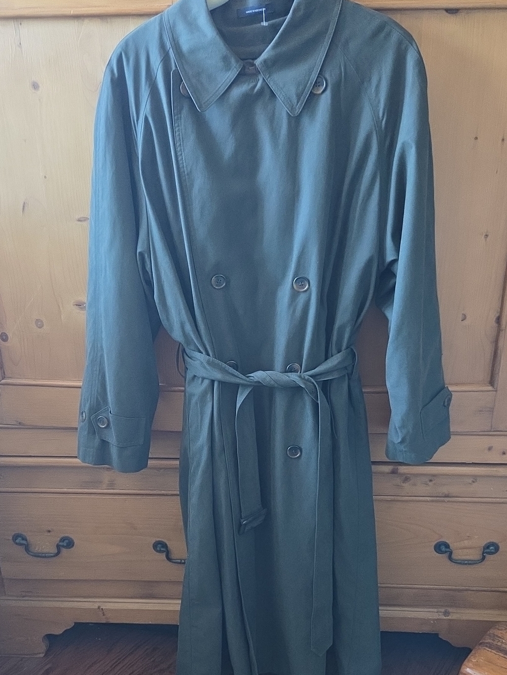 Nautica Men's Double Breasted Trench Coat Olive Size 40 S